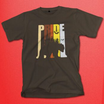 Gay Bear Pride T Shirt Brown