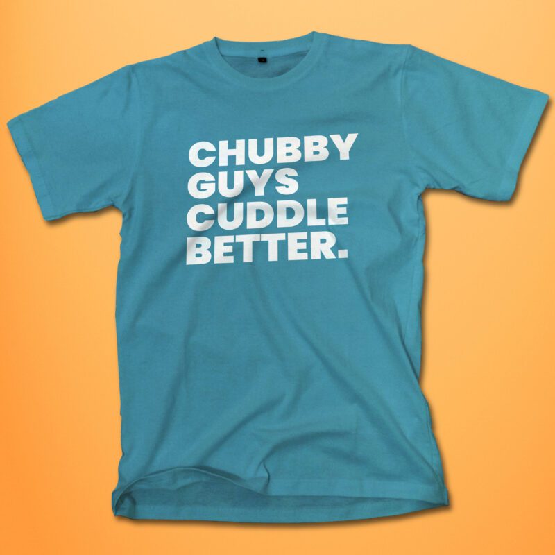 chubby guys cuddle better blue shirt
